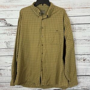 Scott Barber brown‎ plaid  2X casual button down long sleeve shirt